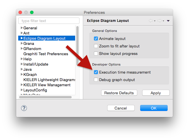 Enabling layout time measurements